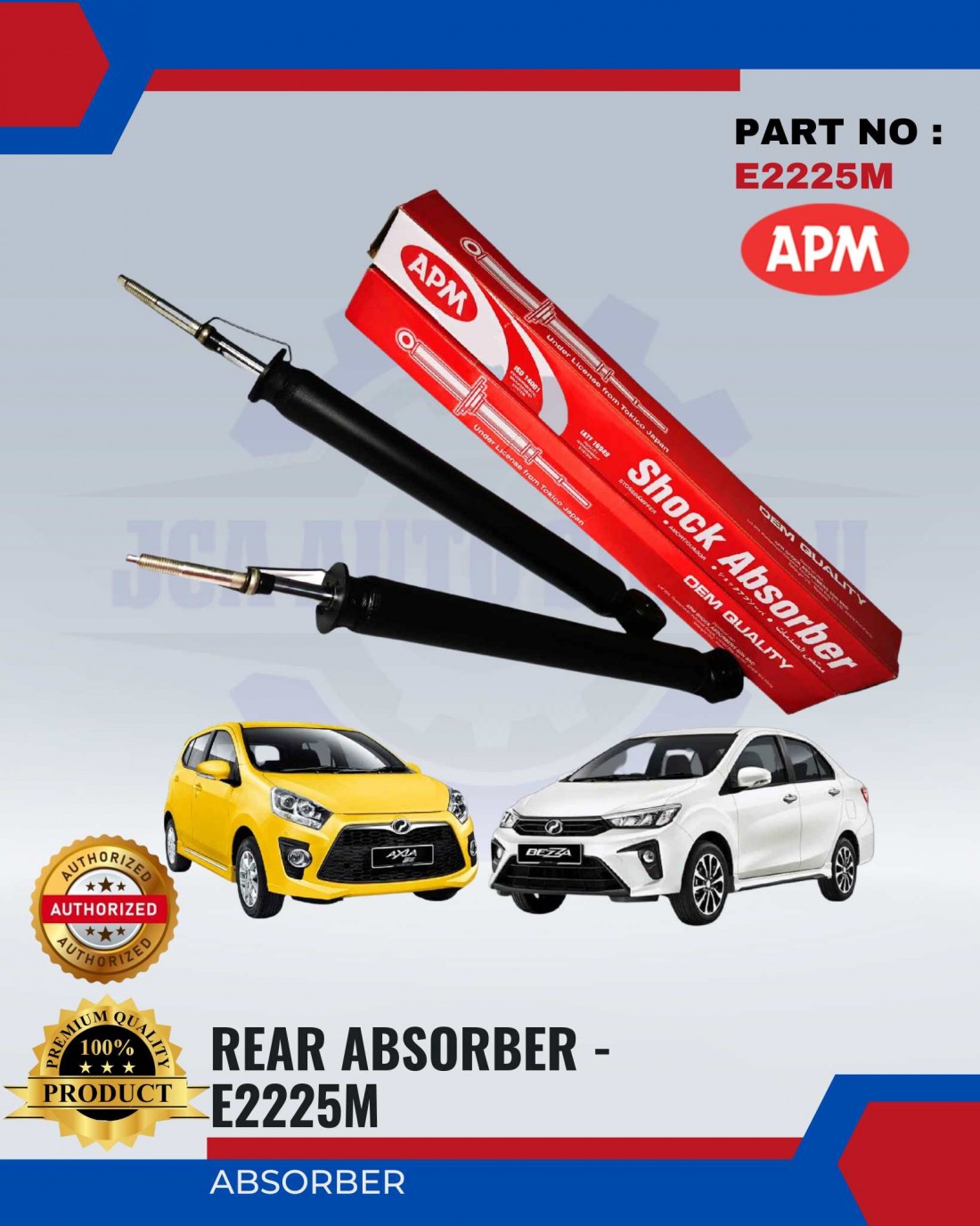 Apm Perodua Axia Bezza Rear Absorber Gas Set Pieces E M