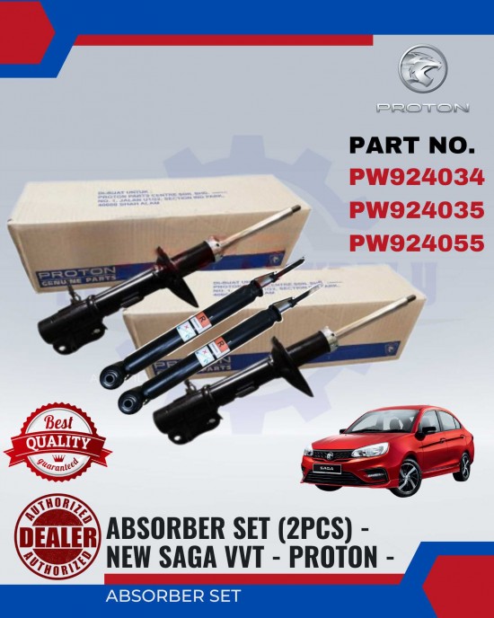 Absorber Set-New Saga Vvt-Front-Rear-Proton-PW924034/035- Absorber-Suspension Parts image