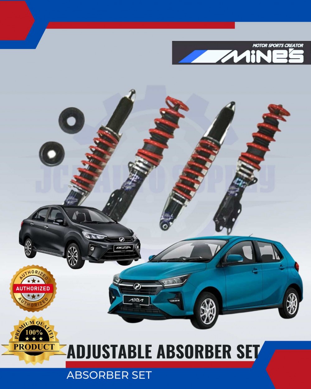 Adjustable Absorber Set-High Low Body Shift-Perodua Axia-Bezza-MINES ...