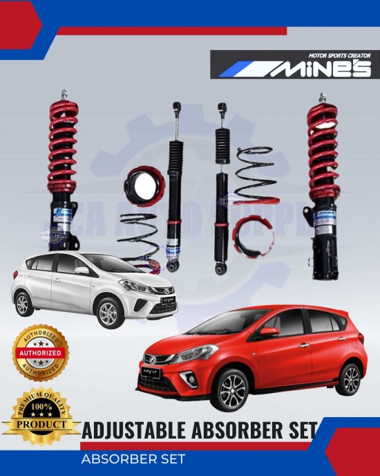 Adjustable Absorber Set-High-Low-Body-Shift-Perodua Myvi 2018-MINES Adjustable Absorber image