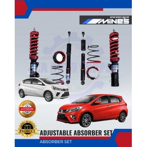Adjustable Absorber Set-High-Low-Body-Shift-Perodua Myvi 2018-MINES Adjustable Absorber Set-High-Low-Body-Shift-Perodua Myvi 2018-MINES