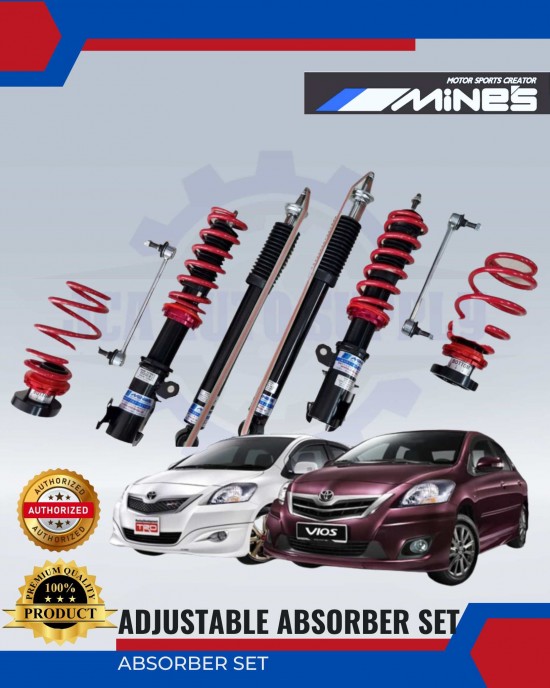 Adjustable Absorber Set-High-Low-Body-Shift-Toyota Vios 2008-2012-MINES Adjustable Absorber image