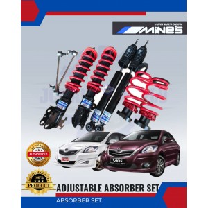 Adjustable Absorber Set-High-Low-Body-Shift-Toyota Vios 2008-2012-MINES Adjustable Absorber Set-High-Low-Body-Shift-Toyota Vios 2008-2012-MINES