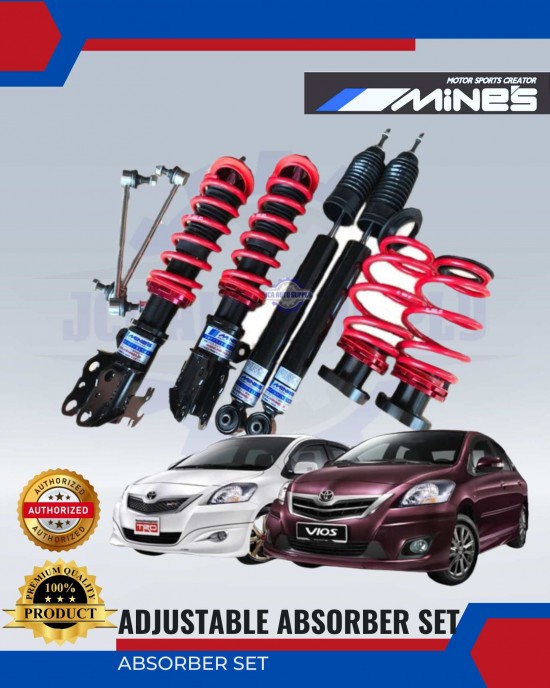 Adjustable Absorber Set-High-Low-Body-Shift-Toyota Vios 2008-2012-MINES Adjustable Absorber image