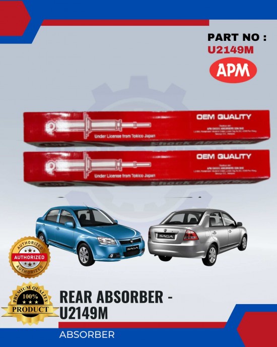 Proton Saga BLM Rear Absorber - APM - U2149M Shocks Absorber / Struts / Suspension Parts image