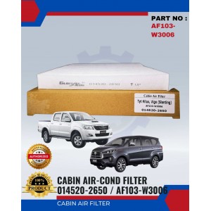 Cabin Air-Cond Filter-Toyota Innova-Hilux Vigo (Slanting)-014520-2650-AF103-W3006