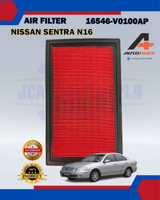 Air Filter-Nissan Sentra N16 B13 B14-X-Trail T30-Serena C23 C24 C26-Teana 2.5 J31 J32-Murano Z50 Z51-Tan Chong/Autoplus-16546-V0100AP image