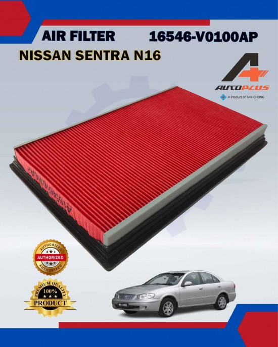 Air Filter-Nissan Sentra N16 B13 B14-X-Trail T30-Serena C23 C24 C26-Teana 2.5 J31 J32-Murano Z50 Z51-Tan Chong/Autoplus-16546-V0100AP image