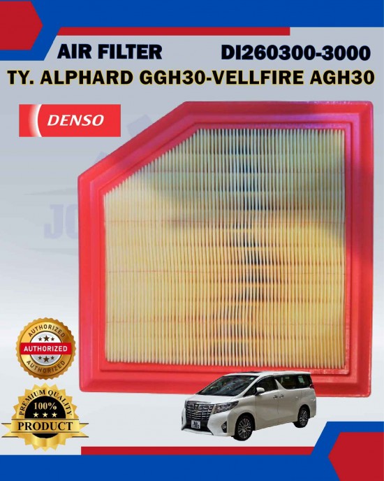 Showing image for Air Filter-Toyota Alphard GGH30-Vellfire AGH30-Mark X GRX130-DENSO-DI260300-3000 Air Filter-Toyota Alphard GGH30-Vellfire AGH30-Mark X GRX130-DENSO-DI260300-3000 image