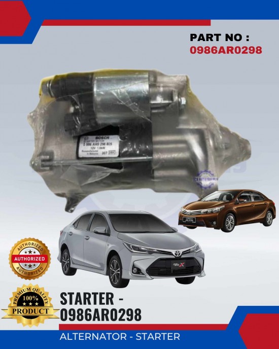 Toyota Altis 1.6 / 1.8 Starter - BOSCH - 0986AR0298 Alternator - Starter image