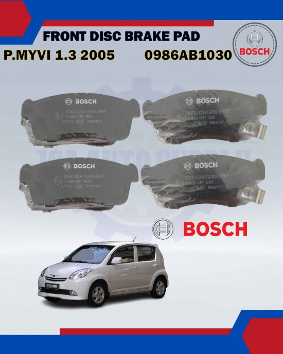 Front Disc Brake Pad Set-Perodua Myvi 1.3 2005-Old Myvi-BOSCH-0986AB1030 image