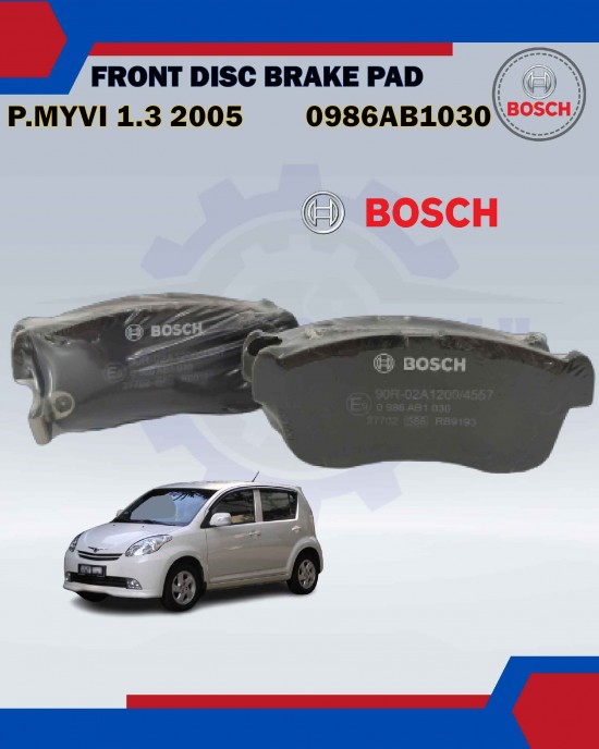 Front Disc Brake Pad Set-Perodua Myvi 1.3 2005-Old Myvi-BOSCH-0986AB1030 image
