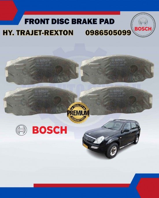 FRONT DISC BRAKE PAD-BOSCH-HYUNDAI TRAJET, SSANGYONG REXTON 2.7-0986505099 Brake System image