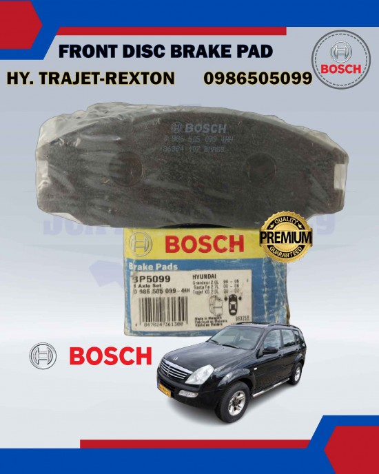 FRONT DISC BRAKE PAD-BOSCH-HYUNDAI TRAJET, SSANGYONG REXTON 2.7-0986505099 Brake System image