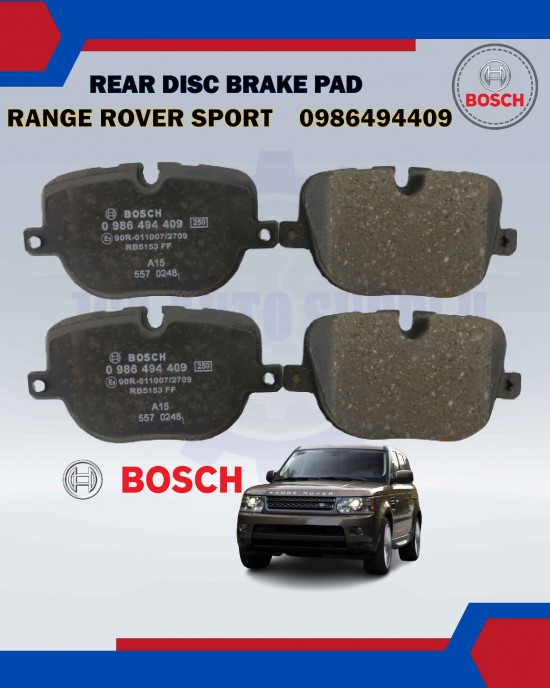 BOSCH REAR DISC BRAKE PAD SET-RANGE ROVER SPORT 5.0 2009-0986494409 image