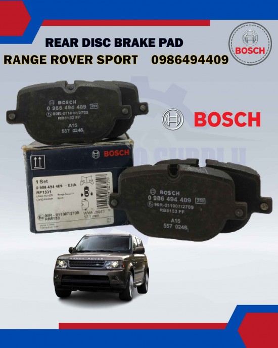 BOSCH REAR DISC BRAKE PAD SET-RANGE ROVER SPORT 5.0 2009-0986494409 image