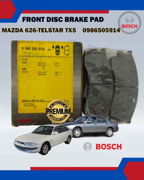 FRONT DISC BRAKE PAD-BOSCH-MAZDA 626 V6-FORD TELSTAR TX5 V6-0986505914 Brake System image