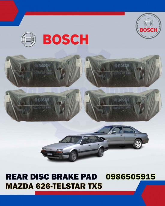 BOSCH REAR DISC BRAKE PAD SET-MAZDA 626 V6, FORD TELSTAR TX5-0986505915 Brake System image