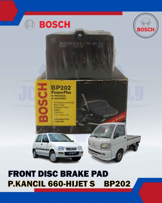 FRONT DISC BRAKE PAD SET-PERODUA KANCIL 660, 850, DAIHATSU HIJET S-BOSCH-0986AB3202-BP202 Brake System image