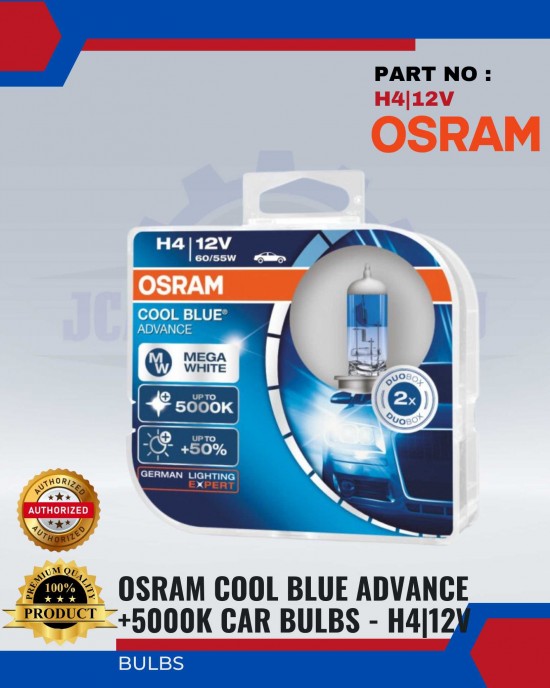 Osram Cool Blue Advance+5000K H4 Bulbs image