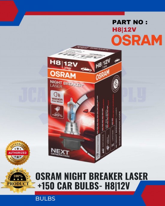 Osram Night Breaker Laser +150% (Next Generation) H8 Bulbs image