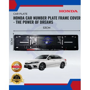 Honda Car Number Plate Frame Cover-The Power Of Dreams