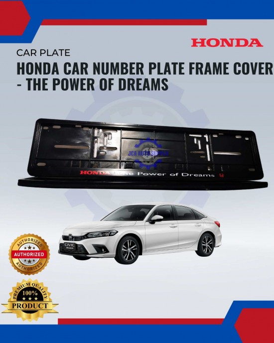 Honda Car Number Plate Frame Cover-The Power Of Dreams | JCA AUTO SUPPLY