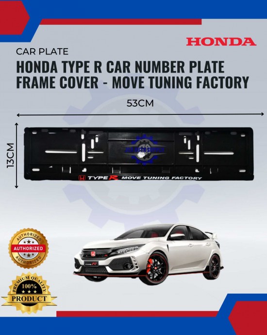 HONDA TYPE R CAR NUMBER PLATE FRAME COVER - MOVE TUNING FACTORY image