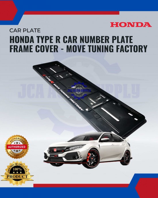 HONDA TYPE R CAR NUMBER PLATE FRAME COVER - MOVE TUNING FACTORY image