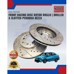 Front Disc Rotor-Racing Type-Slotted-Drilled-Perodua Axia. Bezza