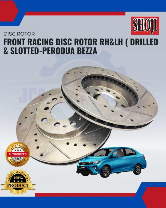 Front Disc Rotor-Racing Type-Slotted-Drilled-Perodua Axia. Bezza Brake System image