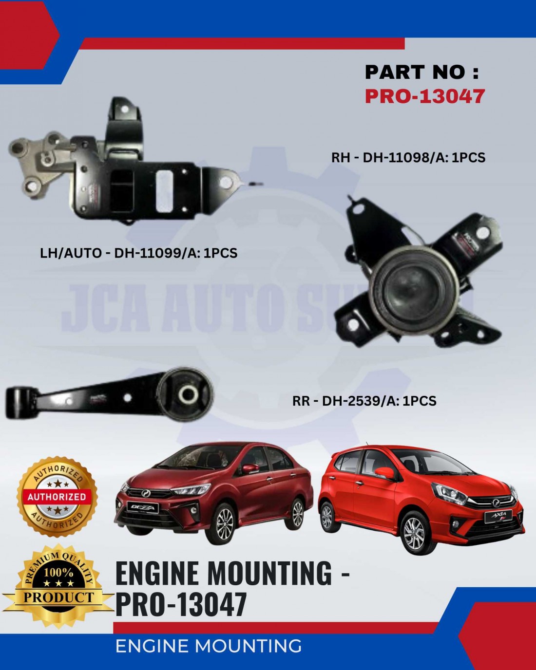 Perodua Bezza 1.0cc. Axia Engine Mounting Set-Auto-PRO-13047-(Axia Rear ...