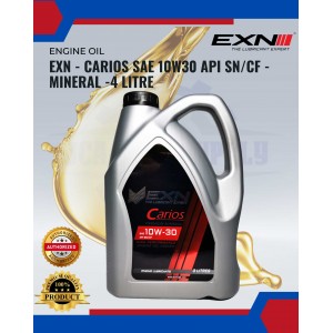 EXN - Carios SAE 10W30 API SN/CF - Mineral -3 LITRE - KELISA, KANCIL, VIVA