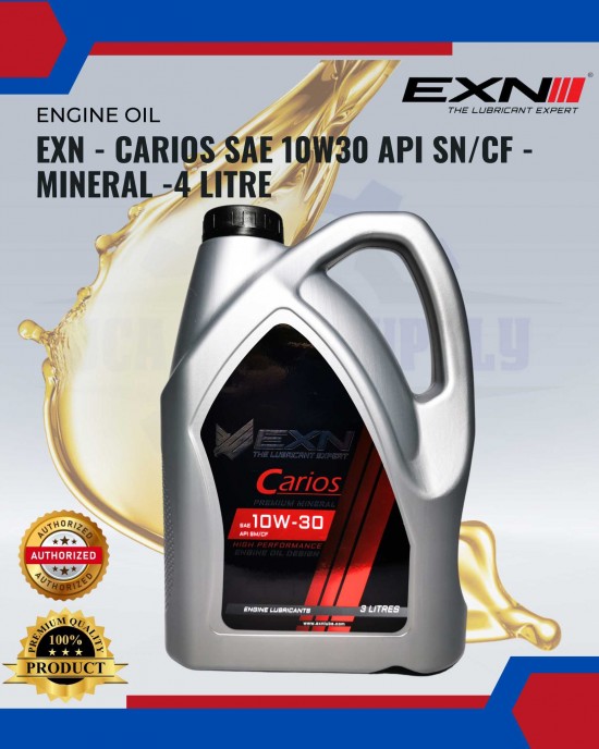 EXN - Carios SAE 10W30 API SN/CF - Mineral -4 LITRE Engine Oils & Fluids image