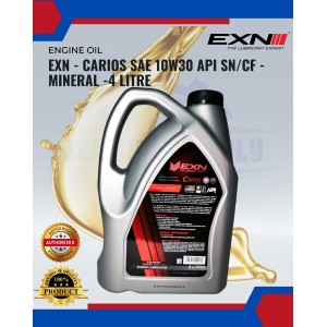 EXN - Carios SAE 10W30 API SN/CF - Mineral -3 LITRE - KELISA, KANCIL, VIVA