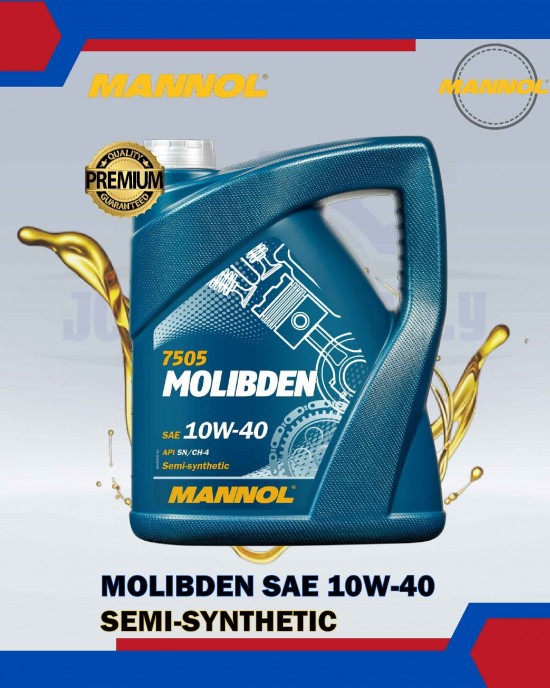 MANNOL 7505 MOLIBDEN SAE 10W-40 SEMI-SYNTHETIC (4L) ENGINE OIL & FLUIDS image