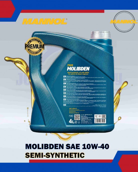 MANNOL 7505 MOLIBDEN SAE 10W-40 SEMI-SYNTHETIC (4L) ENGINE OIL & FLUIDS image