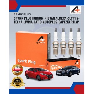 Spark Plug Iridium-Nissan Almera-Slyphy-Teana-Livina-Latio-AUTOPLUS-6APLZKAR11AP