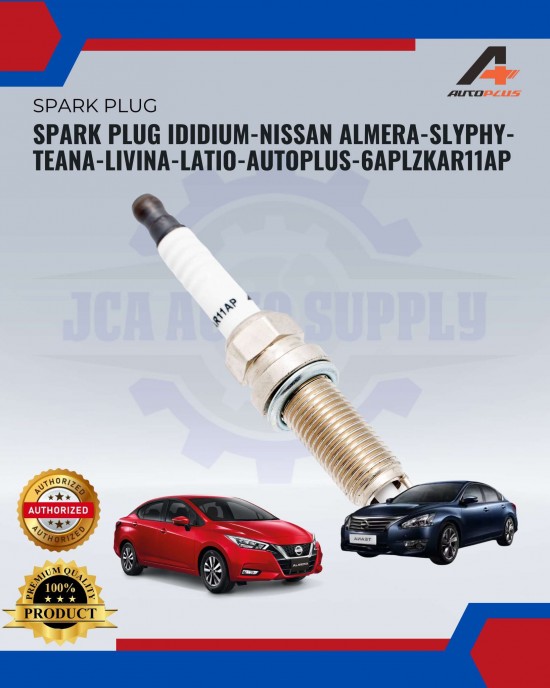 Spark Plug Iridium-Nissan Almera-Slyphy-Teana-Livina-Latio-AUTOPLUS-6APLZKAR11AP Spark Plug & Plug Cables image