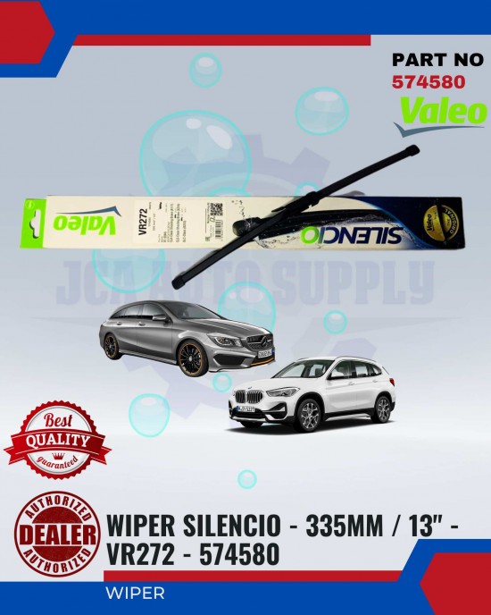 Valeo Wiper Silencio-BMW X1(E84)-Mercedes Benz X117(Class Shooting Brake)-X218(Class Shooting Brake)-X253(CLASS)-VR272 574580 WIPER-WIPER TANK MOTOR-WIPER NOZZLE image