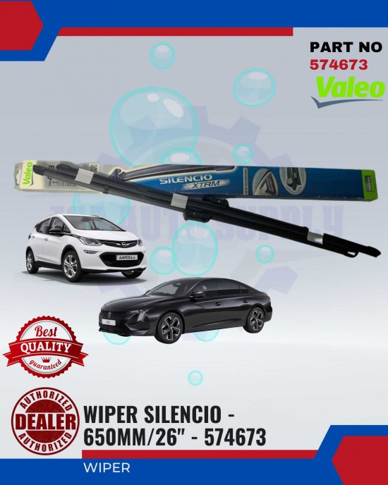 Valeo Wiper Silencio X-TRM-Chevrolet(Volt)-Opel(Ampera-Astra J)-Peugeot(508-508 SW-RXH-RCZ),Vauxhall(ASTRA MK.VI)-574673 WIPER-WIPER TANK MOTOR-WIPER NOZZLE image