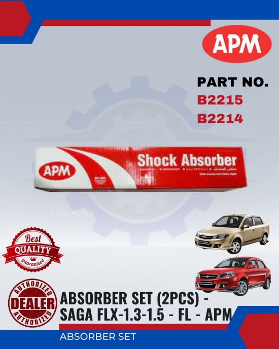 Proton Saga BLM-FL-FLX-Saga VVT Front Absorber Set-APM-B2215-B2214 Absorber image