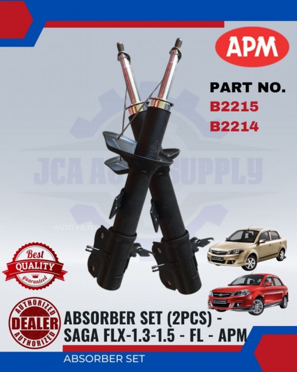 Proton Saga BLM-FL-FLX-Saga VVT Front Absorber Set-APM-B2215-B2214 ...
