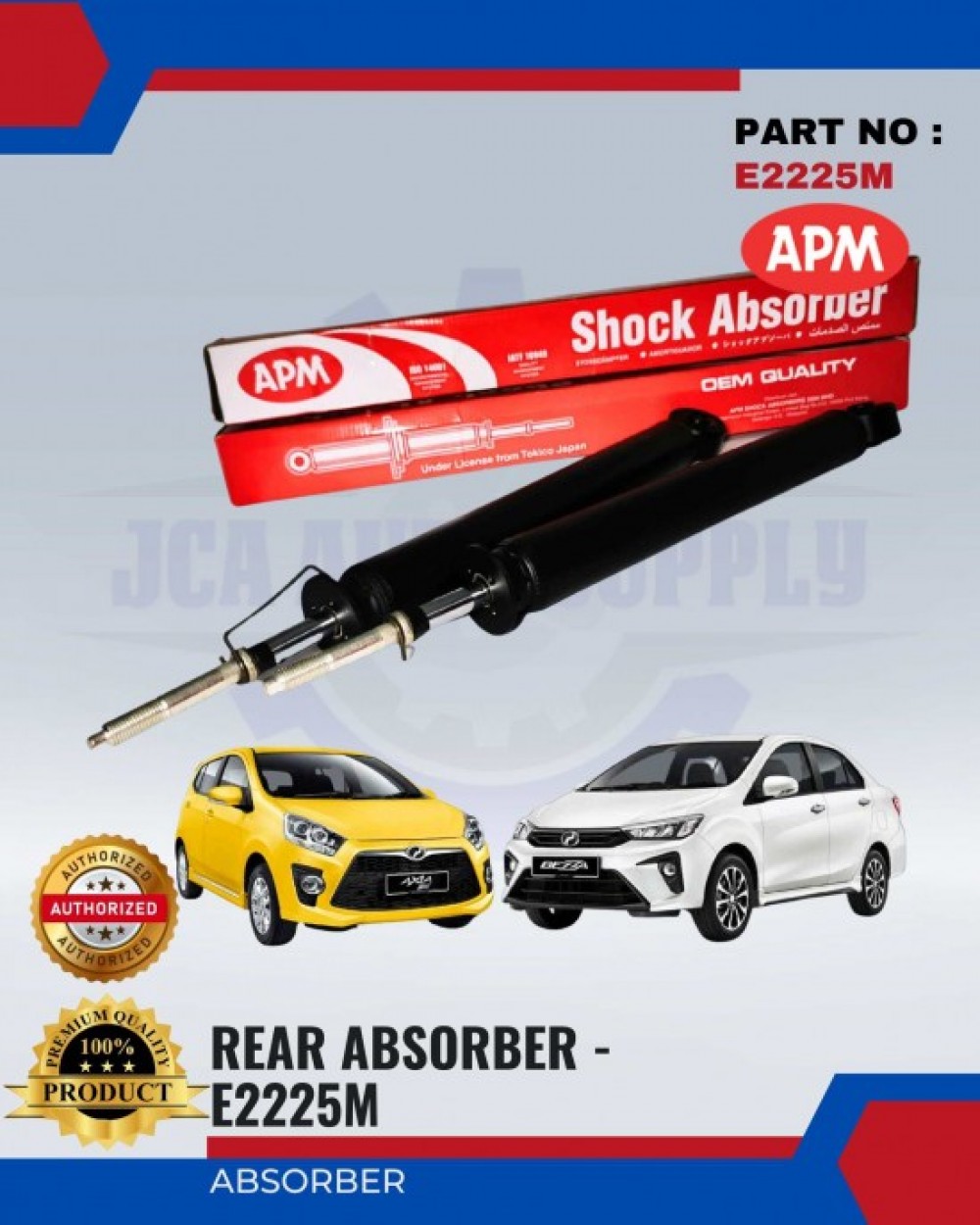 Perodua Axia-Bezza Rear Absorber Set-APM-E2225M | APM | JCA AUTO SUPPLY