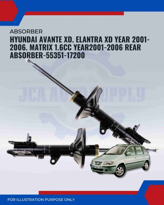 Rear Absorber-Hyundai Avante XD. Elantra XD 2001-2006. Matrix 1.6cc 2001-2006-55351-17200 