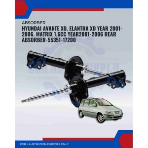 Rear Absorber-Hyundai Avante XD. Elantra XD 2001-2006. Matrix 1.6cc 2001-2006-55351-17200 