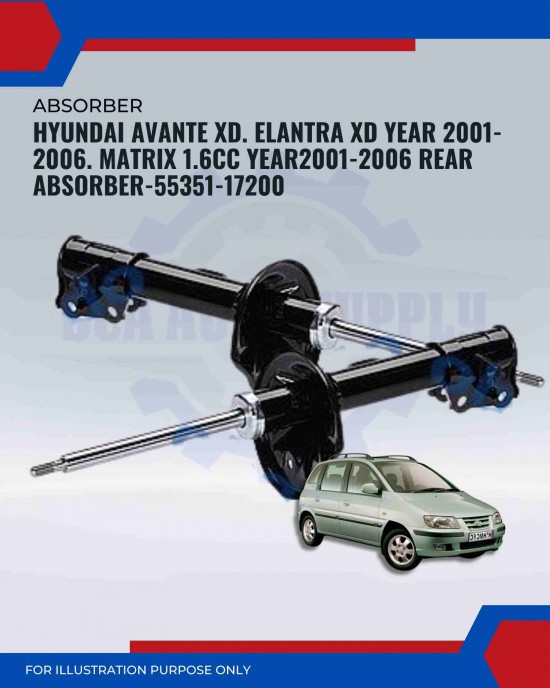Rear Absorber-Hyundai Avante XD. Elantra XD 2001-2006. Matrix 1.6cc 2001-2006-55351-17200 