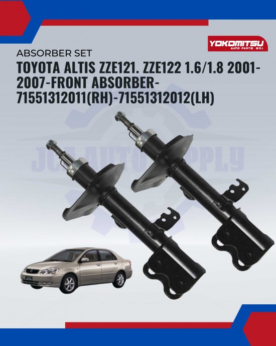 Showing image for Toyota Altis ZZE121. ZZE122 1.6/1.8 2001-2007-Front Absorber-71551312011(RH)-71551312012(LH) Toyota Altis ZZE121. ZZE122 1.6/1.8 2001-2007-Front Absorber-71551312011(RH)-71551312012(LH) Absorber image