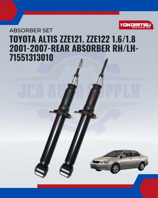 Showing image for Toyota Altis ZZE121. ZZE122 1.6/1.8 2001-2007-Rear Absorber RH/LH-71551313010 Toyota Altis ZZE121. ZZE122 1.6/1.8 2001-2007-Rear Absorber RH/LH-71551313010 Absorber image