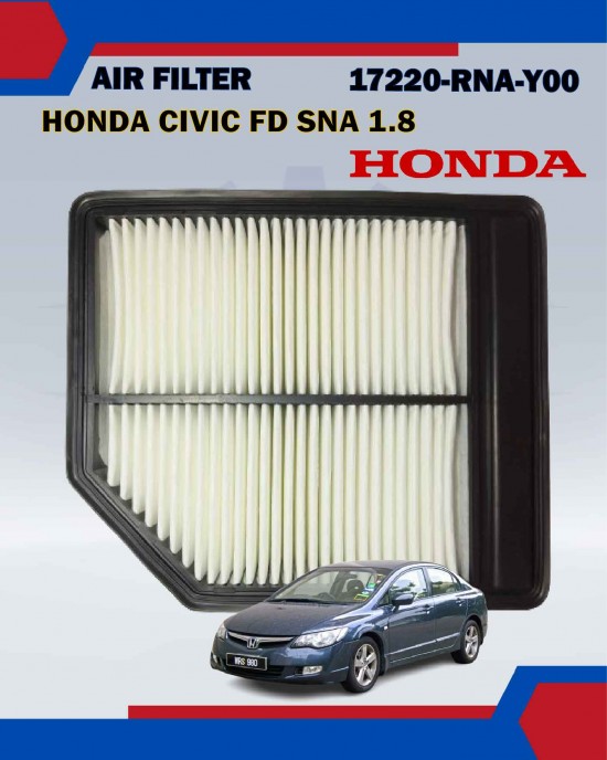 Air Filter-Honda Civic FD SNA 1.8.Stream SMA RN6 (2006-2011)-Honda Original-17220-RNA-Y00 image